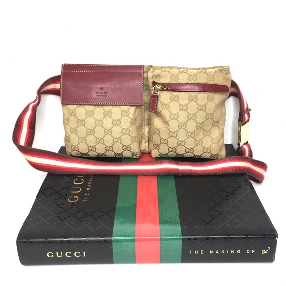 Authentic Gucci brown monogram canvas waist bag fanny pack bumbag